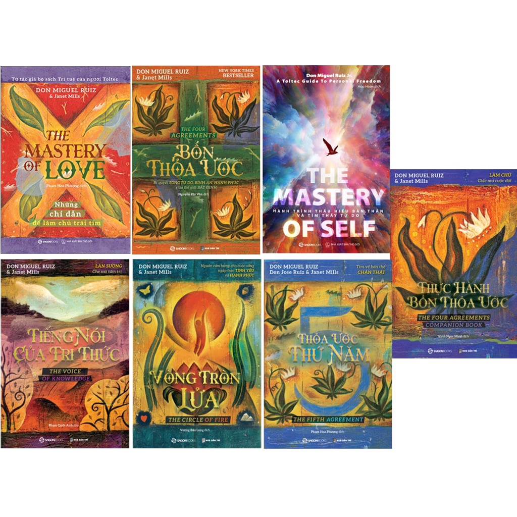 Bộ Sách 7 Cuốn Trí Tuệ Của Người Toltec ( Vòng Tròn Lửa + Bốn Thỏa Ước + Tiếng Nói Của Tri Thức + Thực Hành Bốn Thỏa Ước + Thỏa Ước Thứ Năm + Hành Trình Thấu Hiểu Bản Thân Và Tìm Thấy Tự Do + Những Chỉ Dẫn Để Làm Chủ Trái Tim )