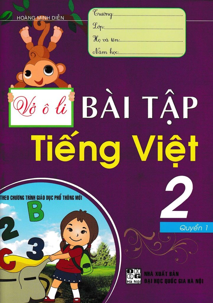Sách Vở Ô Li Bài Tập Tiếng Việt Lớp 2 Quyển 1 (Dùng Chung Cho Các Bộ Sgk Hiện Hành) - Hoàng Minh Diễn