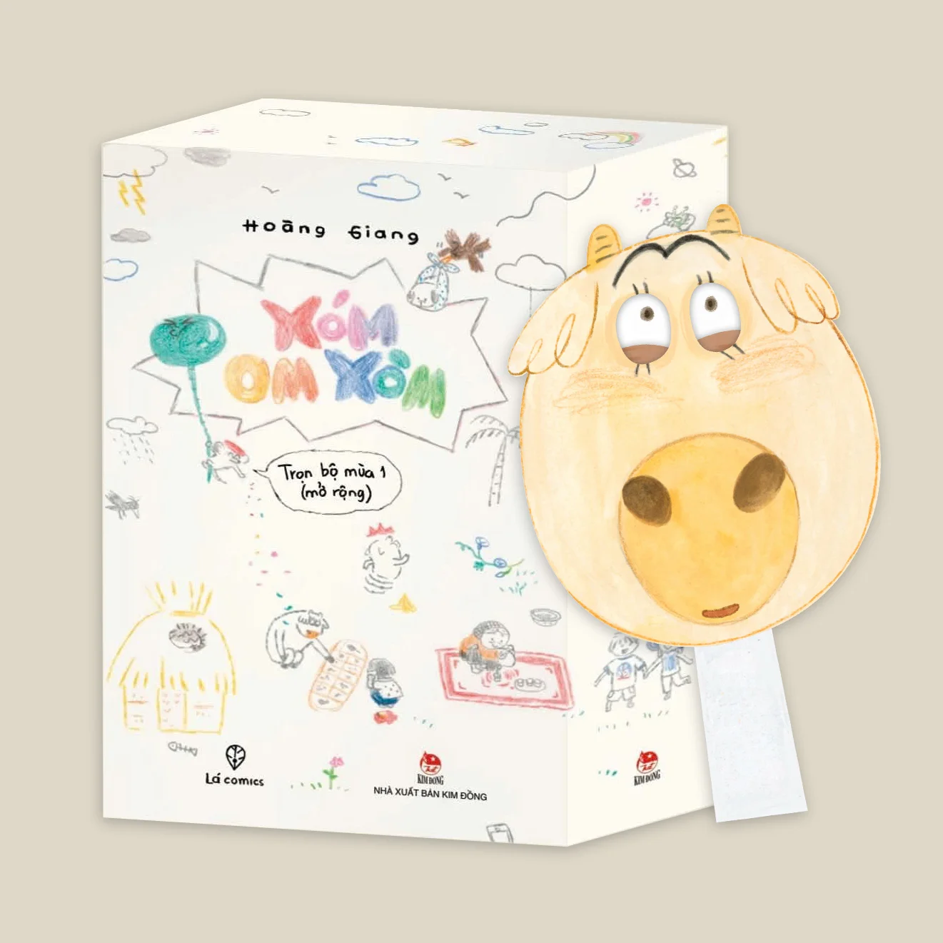 Boxset Xóm Om Xòm (Hộp 8 Tập) - Tặng Kèm 9 Bookmark - Hoàng Giang