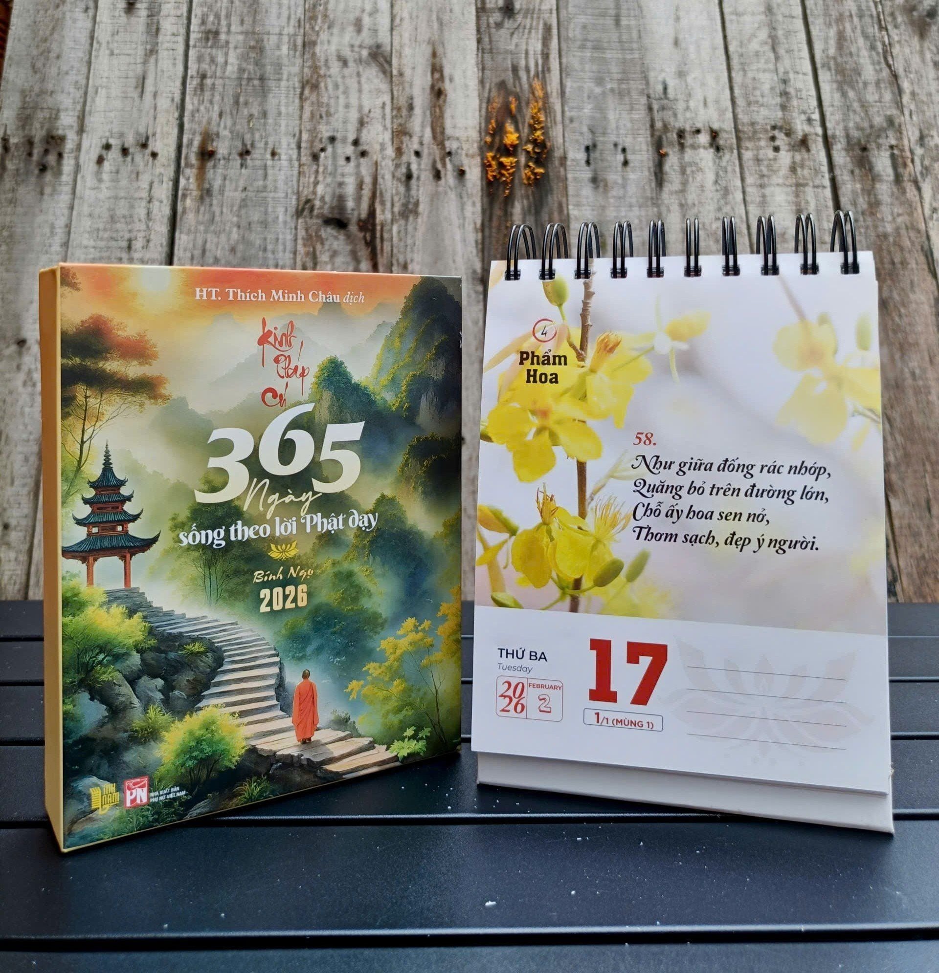 Lịch Bàn 2026 - Kinh Pháp Cú (365 Ngày)