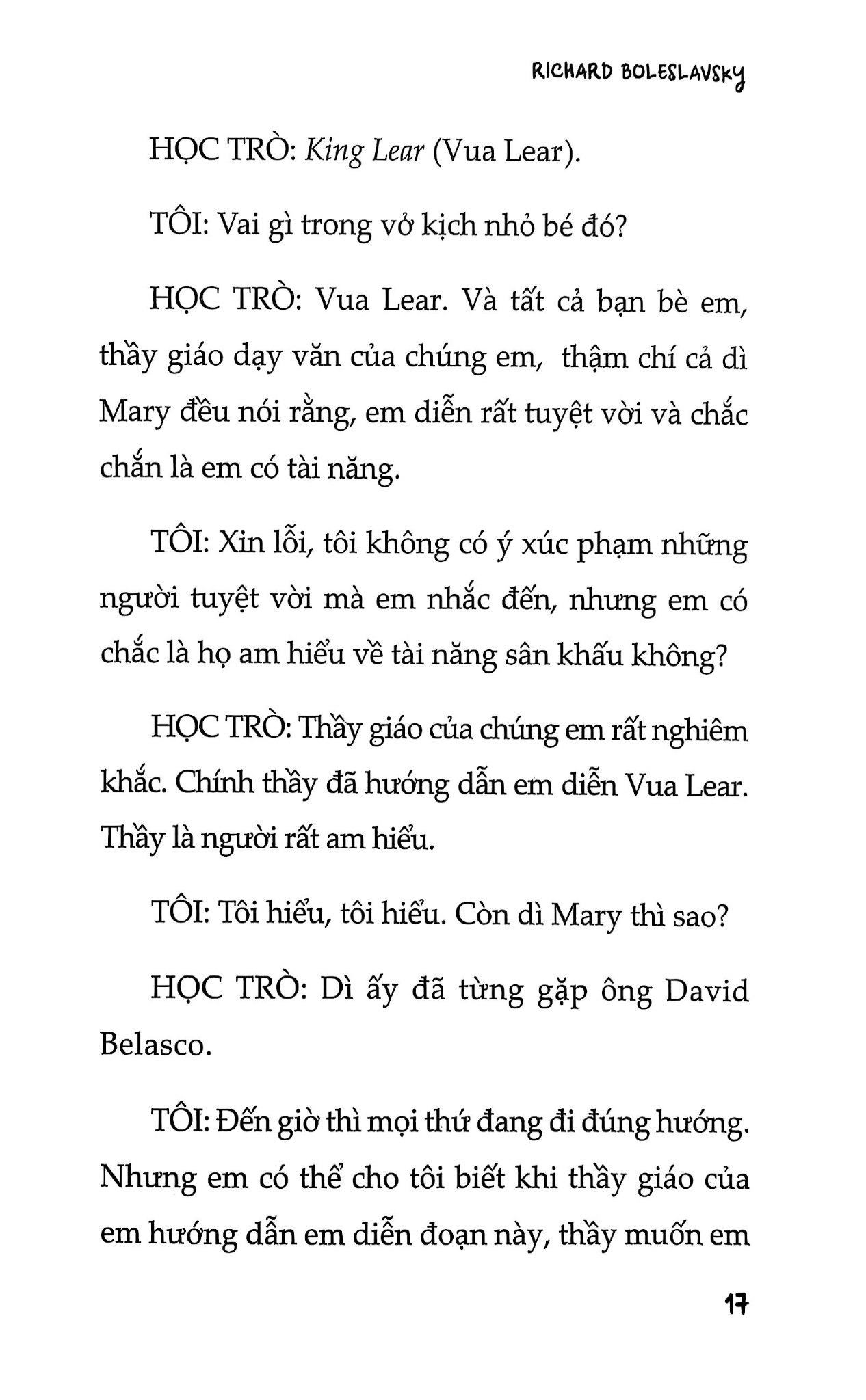 Nghệ Thuật Diễn Xuất - Richard Boleslavsky