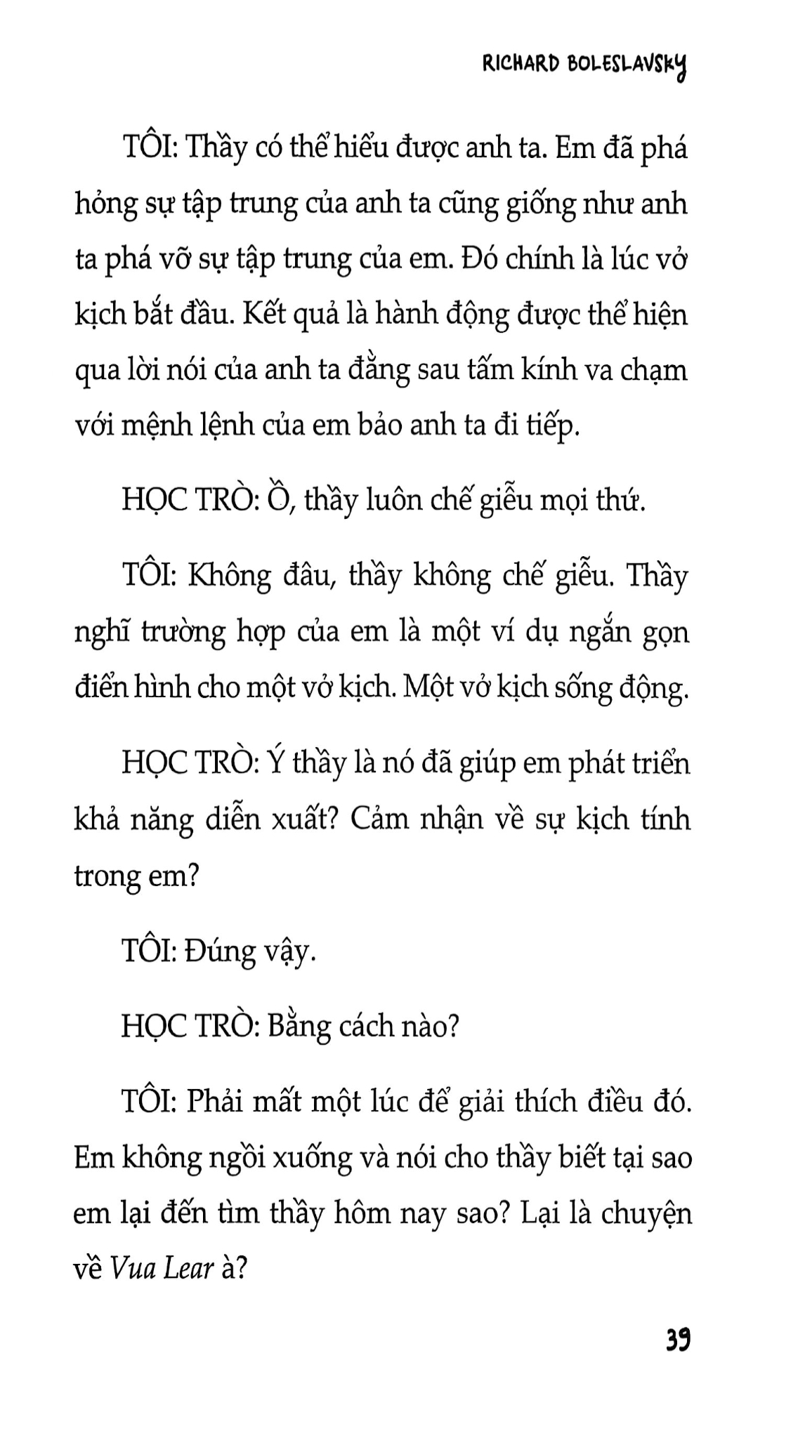 Nghệ Thuật Diễn Xuất - Richard Boleslavsky