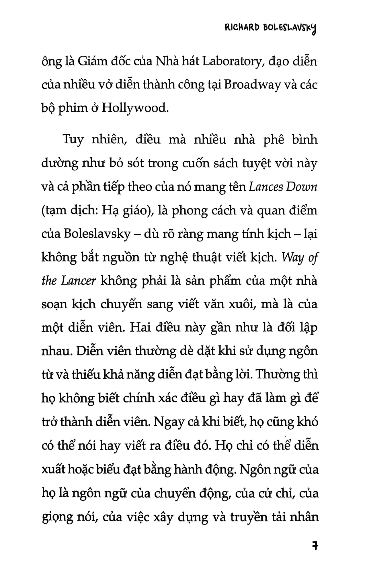 Nghệ Thuật Diễn Xuất - Richard Boleslavsky
