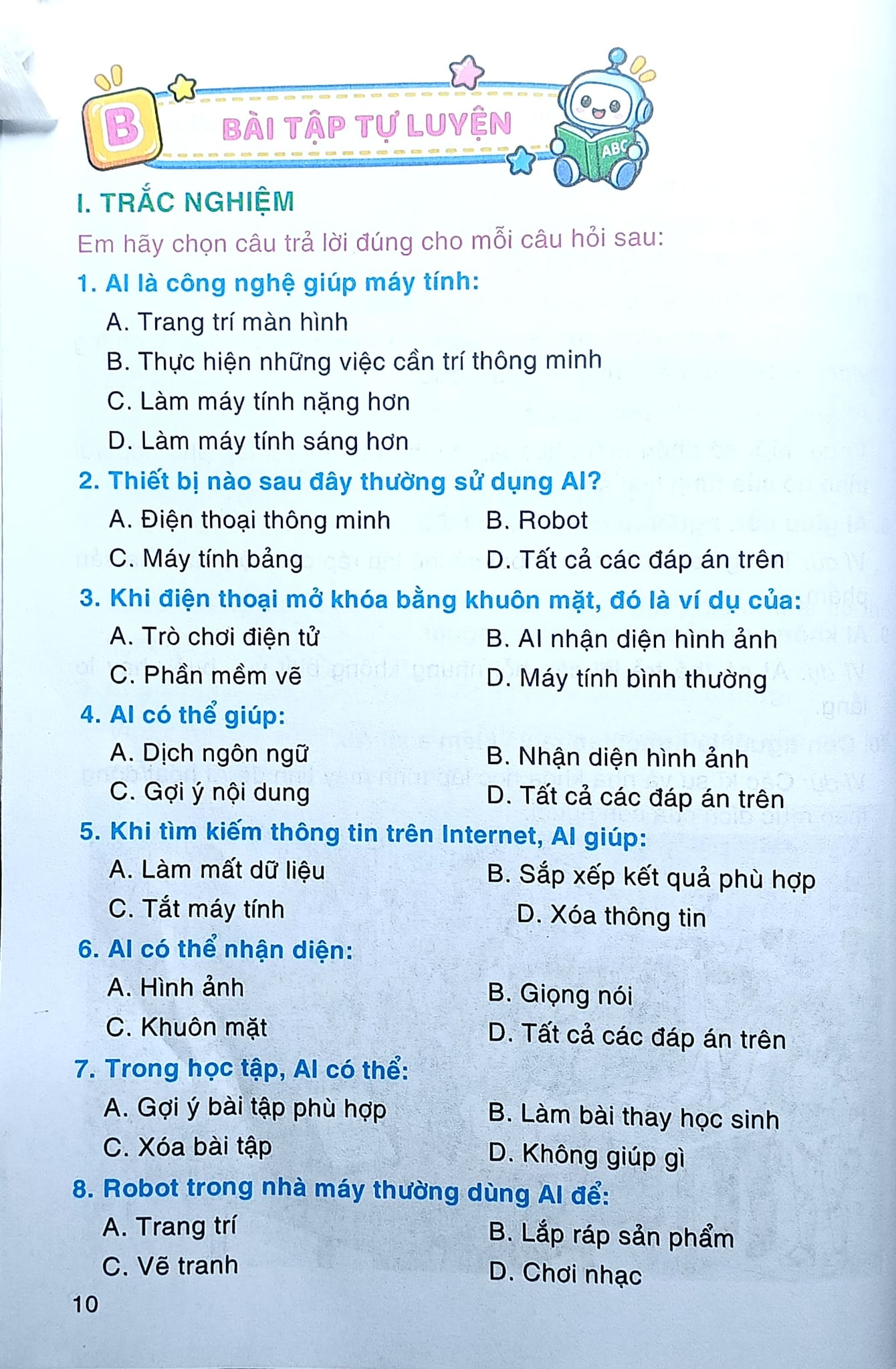 Hướng Dẫn Giải Bài Tập Trí Tuệ Nhân Tạo AI - Lớp 4 - Trần Đức Huyên