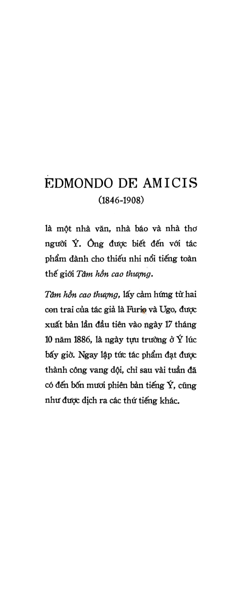 Tâm Hồn Cao Thượng (Tái Bản 2026) - Edmondo De Amicis
