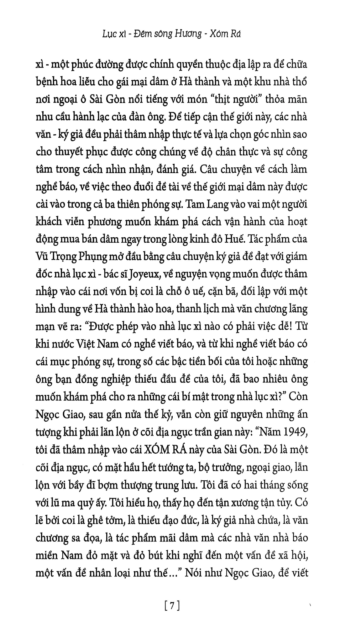 Lục Xì - Đêm Sông Hương - Xóm Rá - Vũ Trọng Phụng, Tam Lang, Ngọc Giao