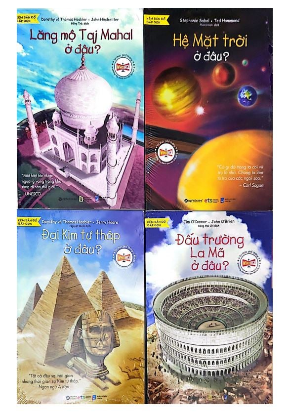 Combo 4 Quyển Những Địa Danh Làm Nên Lịch Sử ( Lăng Mộ Taj Mahal Ở Đâu + Hệ Mặt Trời Ở Đâu + Đại Kim Tự Tháp Ở Đâu + Đấu Trường La Mã Ở Đâu )