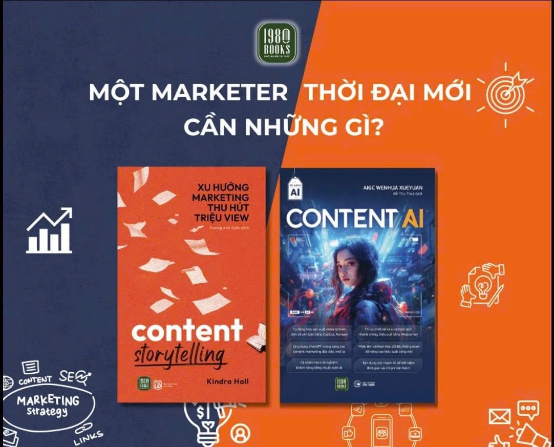 Combo 2 Quyển Content AI + Content Storytelling - Kindra Hall, AIGC Wenhua Xueyuan