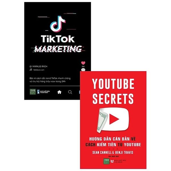  Combo 2 Quyển TikTok Marketing + Hướng Dẫn Căn Bản Cách Kiếm Tiền Từ Youtube 