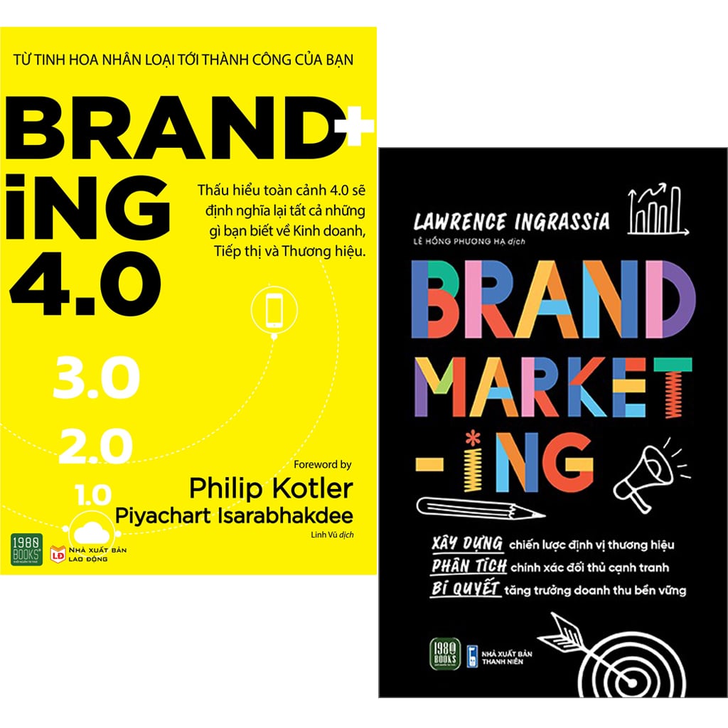 Combo 2 Quyển Brand Marketing + Branding 4.0 - Lawrence Ingrassia, Philip Kotler