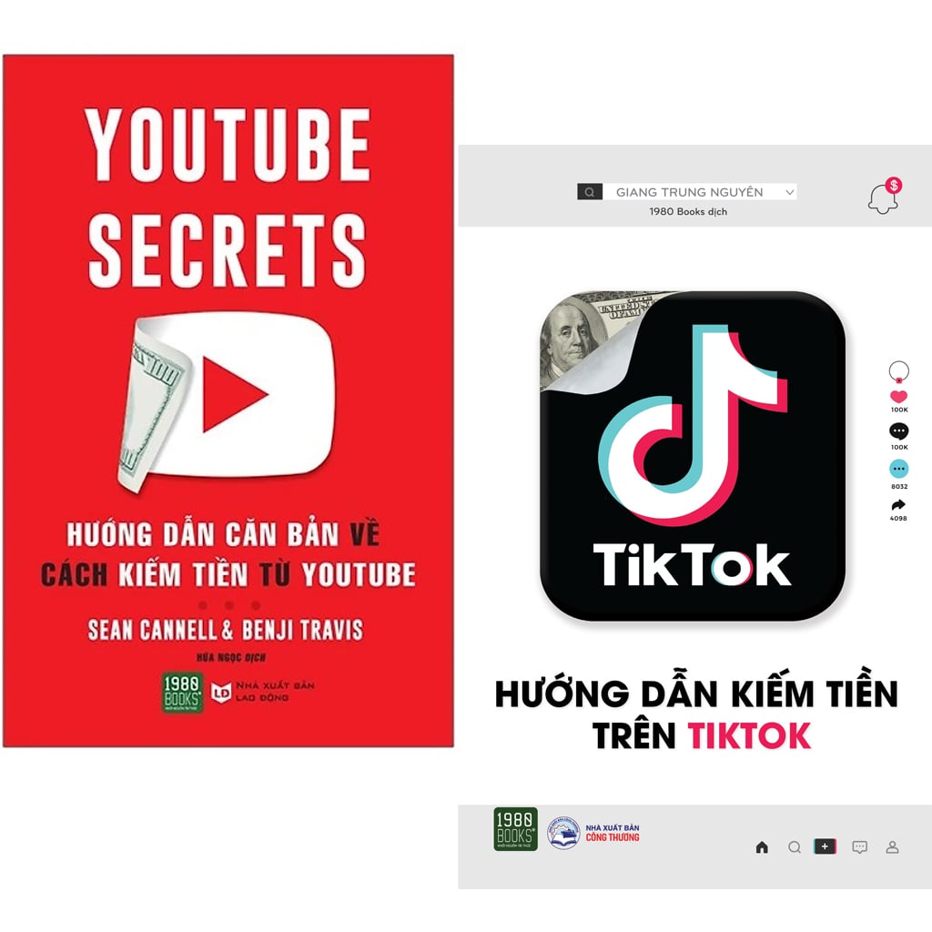 Combo 2 Quyển Hướng Dẫn Kiếm Tiền Trên Tiktok + Hướng Dẫn Căn Bản Cách Kiếm Tiền Từ Youtube - Nhiều Tác Giả