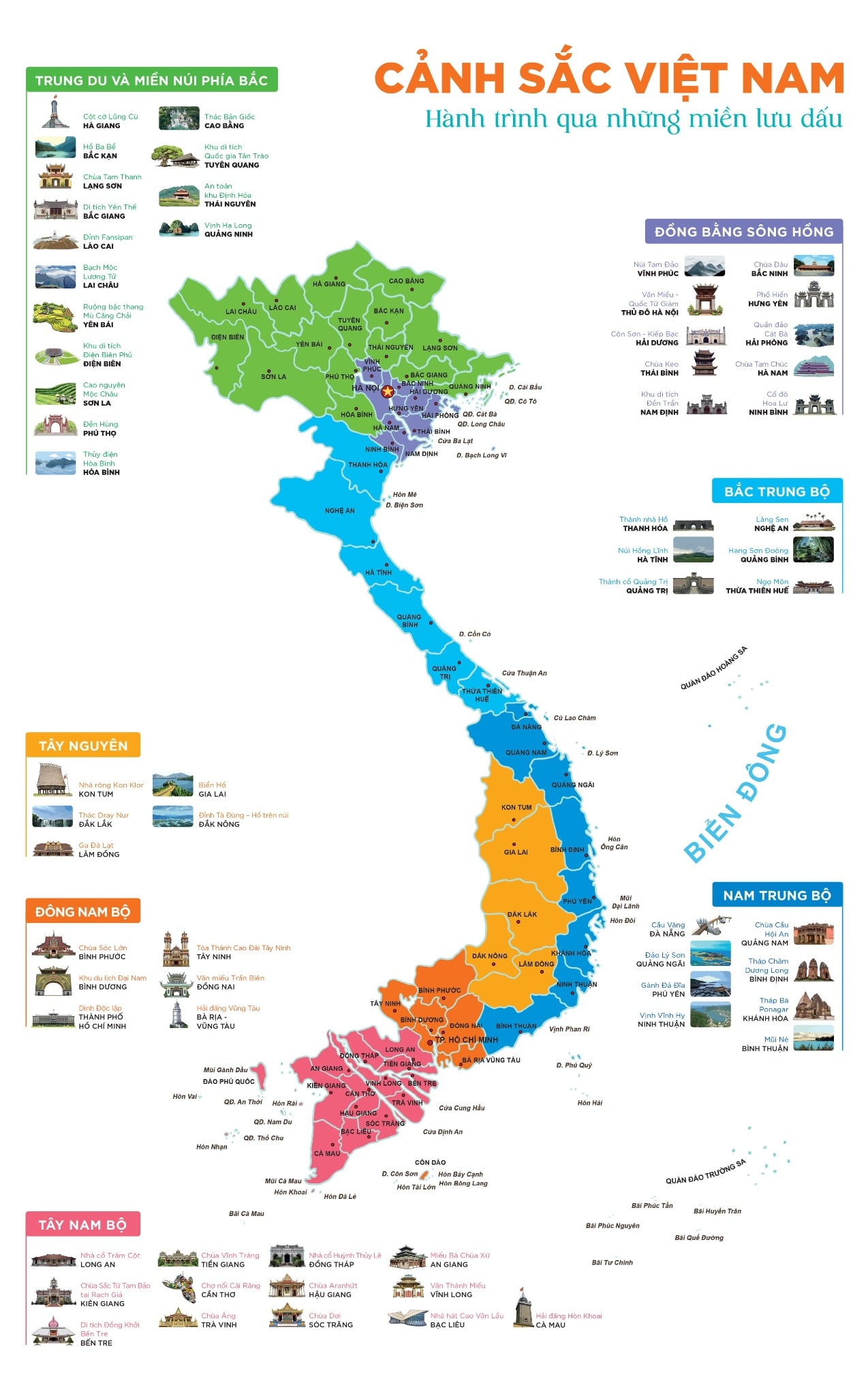 Đất Nước Gấm Hoa - Atlas Việt Nam - Ấn Bản Lưu Dấu 63 Tỉnh Thành (Bìa Cứng) - Võ Thị Mai Chi, Hồ Quốc Cường (2025)