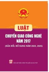 Luật Chuyển Giao Công Nghệ Năm 2017 (Sửa Đổi, Bổ Sung Năm 2023, 2025) - Quốc Hội