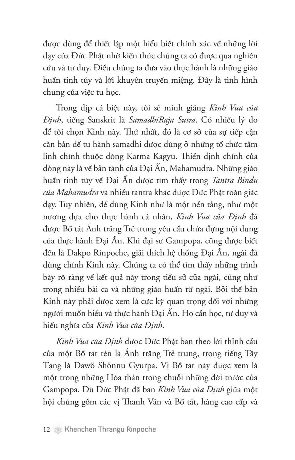 Kinh Vua Của Định - Bài Ca Đại Ấn - Khenchen Thrangu Rinpoche