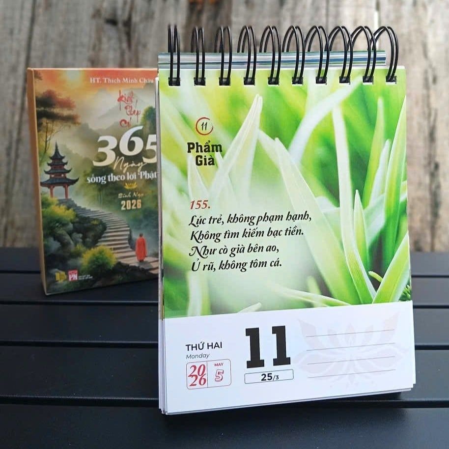 Lịch Bàn 2026 - Kinh Pháp Cú (365 Ngày)