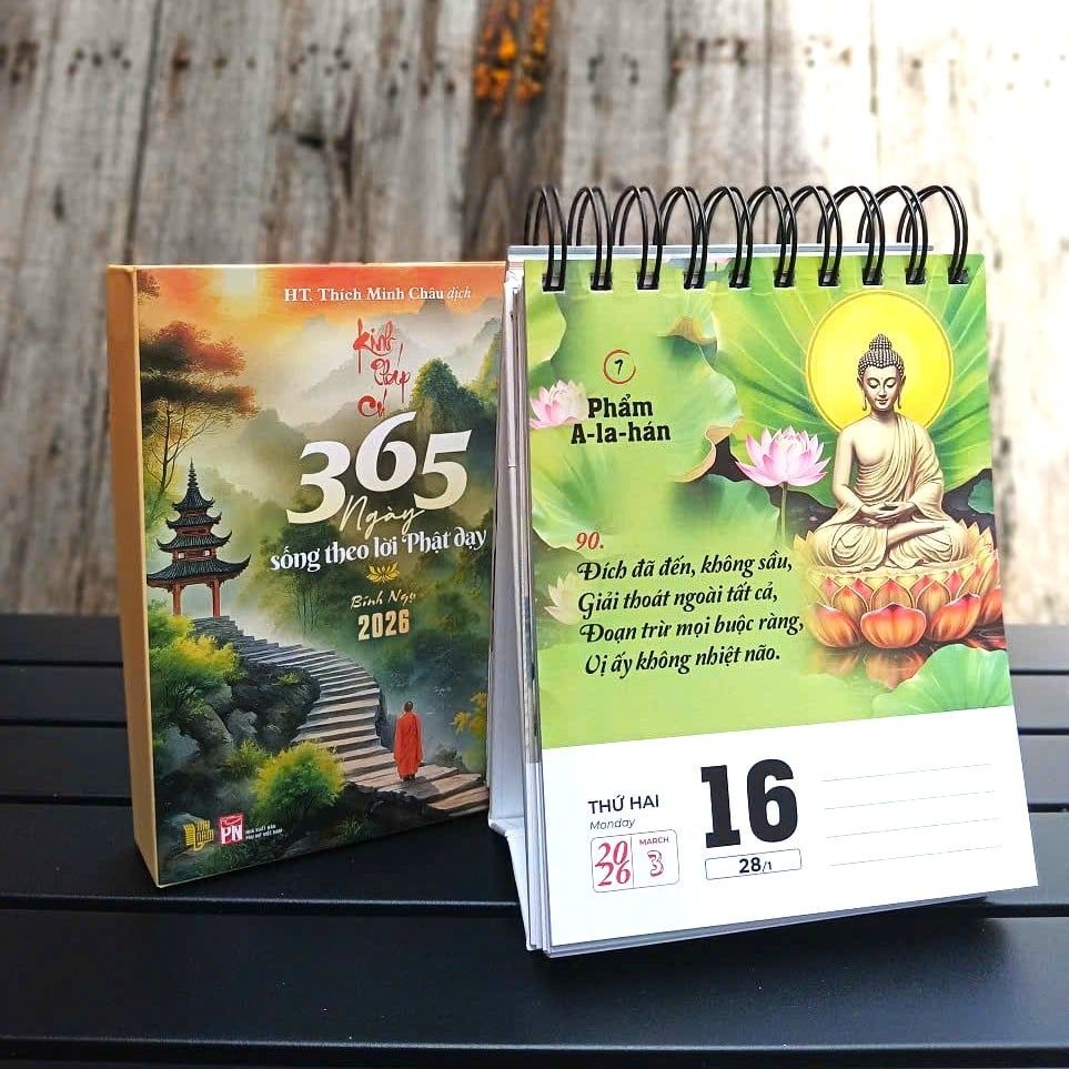 Lịch Bàn 2026 - Kinh Pháp Cú (365 Ngày)