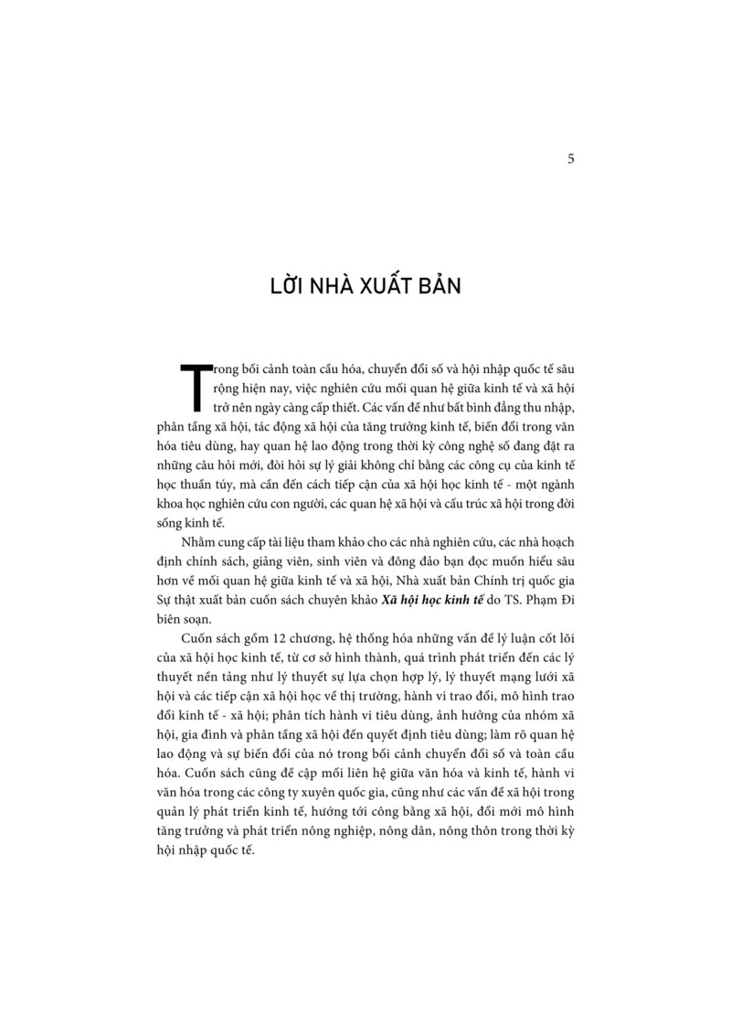 Xã Hội Học Kinh Tế (Sách Chuyên Khảo) - TS. Phạm Đi