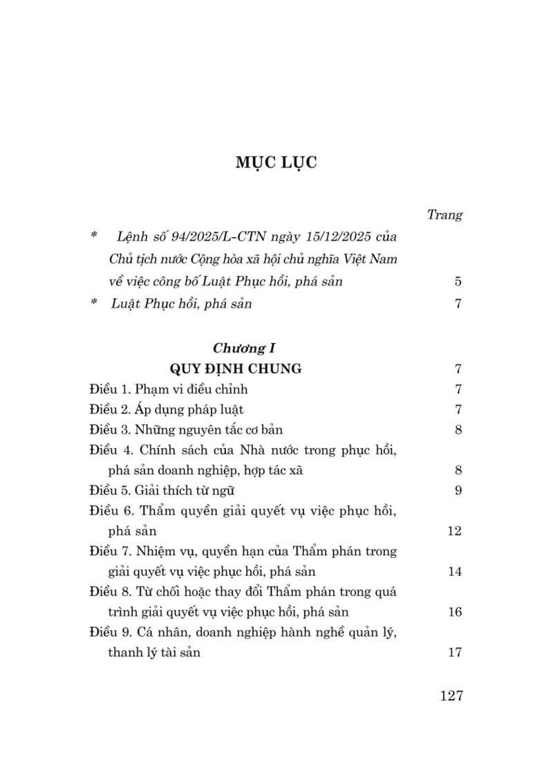 Luật Phục Hồi, Phá Sản Năm 2025 - Quốc Hội
