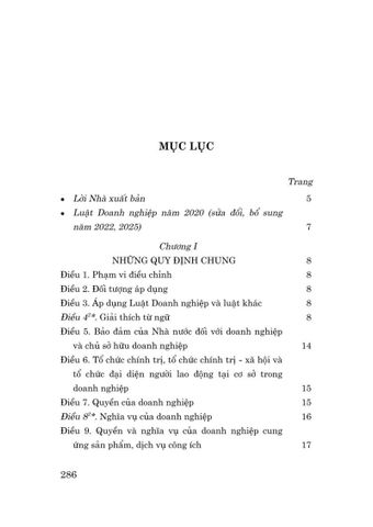  Luật Doanh Nghiệp Năm 2020 ( Sửa Đổi, Bổ Sung Năm 2022, 2025 ) - Quốc hội - NXB CTQG 
