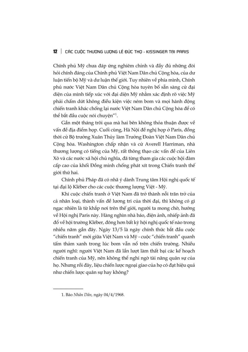 Các Cuộc Thương Lượng Lê Đức Thọ - Bìa Cứng - Kissinger Tại Paris - Lưu Văn Lợi, Nguyễn Anh Vũ