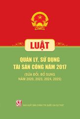 Luật Quản Lý, Sử Dụng Tài Sản Công Năm 2017 (Sửa Đổi, Bổ Sung Năm 2020, 2023, 2024, 2025) - Quốc hội