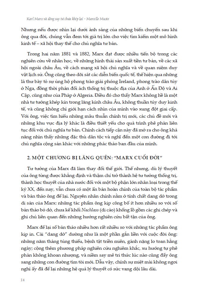 Karl Marx & Dòng Suy Tư Chưa Khép Lại - Những Năm Cuối Đời - Marcello Musto