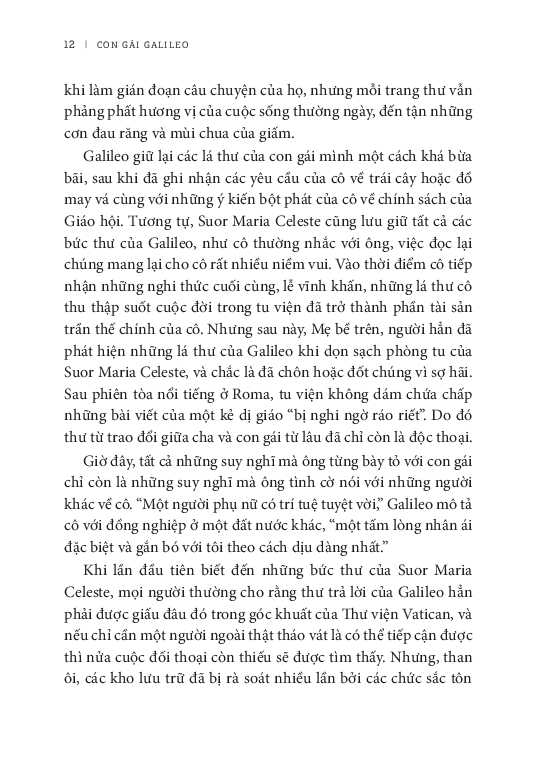 Con Gái Galileo - Một Bi Kịch Về Khoa Học, Đức Tin Và Tình Yêu - Dava Sobel