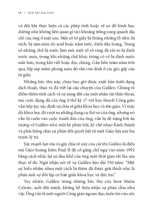 Con Gái Galileo - Một Bi Kịch Về Khoa Học, Đức Tin Và Tình Yêu - Dava Sobel