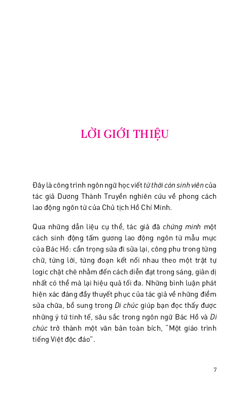 Di Sản Hồ Chí Minh - Di Chúc Của Bác Hồ - Một Giáo Trình Tiếng Việt Độc Đáo - Dương Thành Truyền