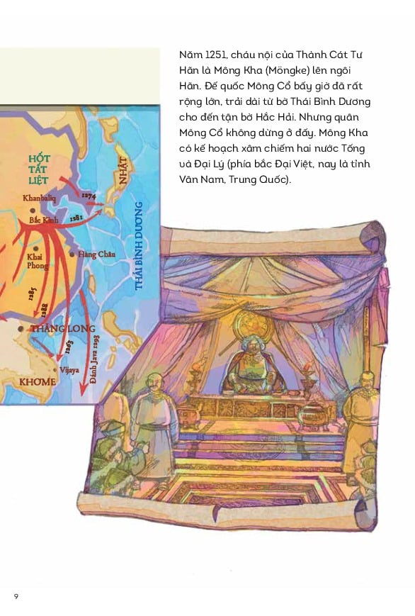 Lịch Sử Việt Nam Bằng Tranh Màu - Chiến Thắng Quân Mông Lần 1 (Bìa Cứng) - Trần Bạch Đằng