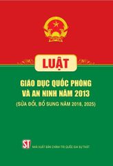 Luật Giáo Dục Quốc Phòng Và An Ninh Năm 2013 (Sửa Đổi, Bổ Sung Năm 2018, 2025)
 - Quốc hội