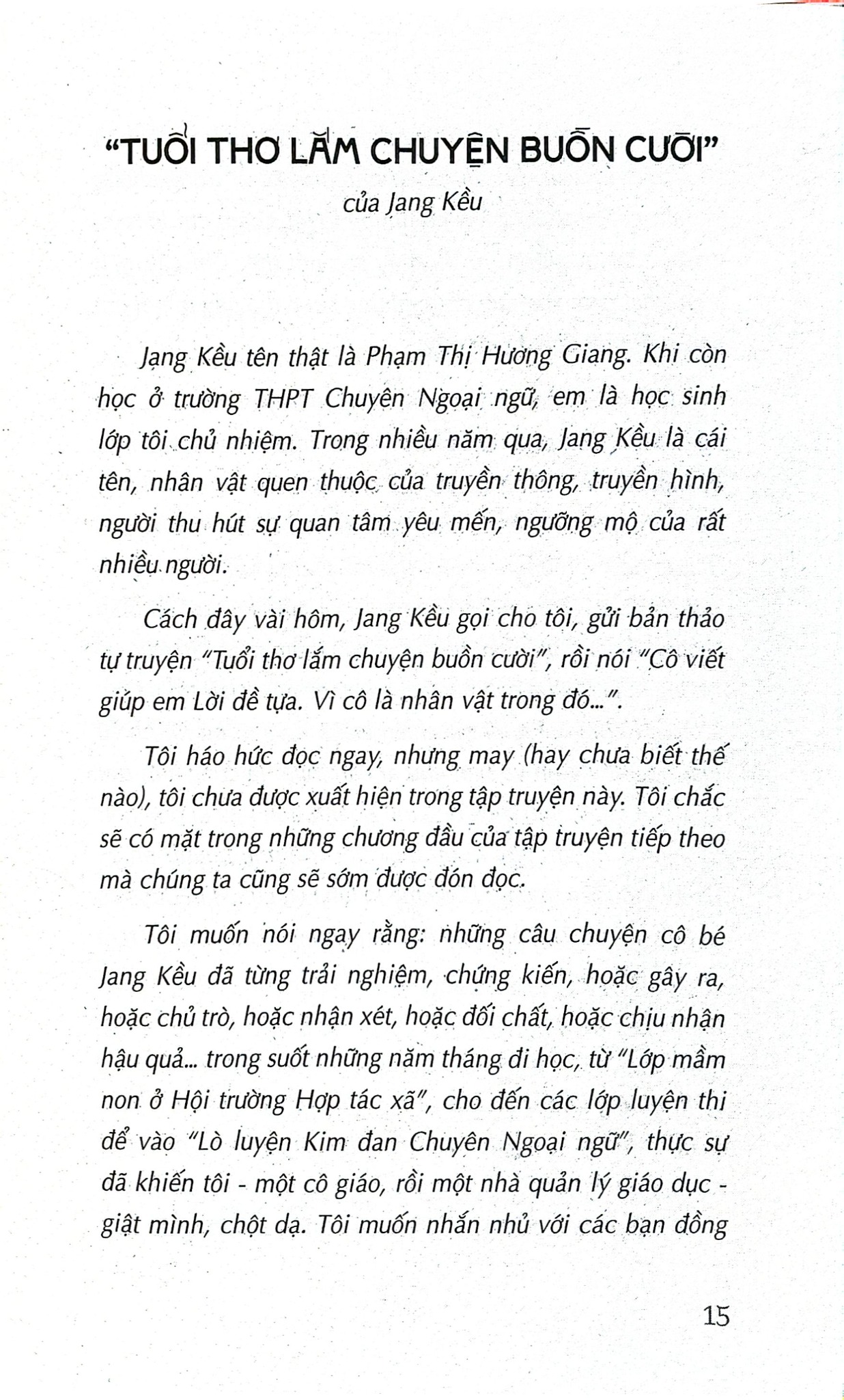 Tuổi Thơ Lắm Chuyện Buồn Cười - Jang Kều