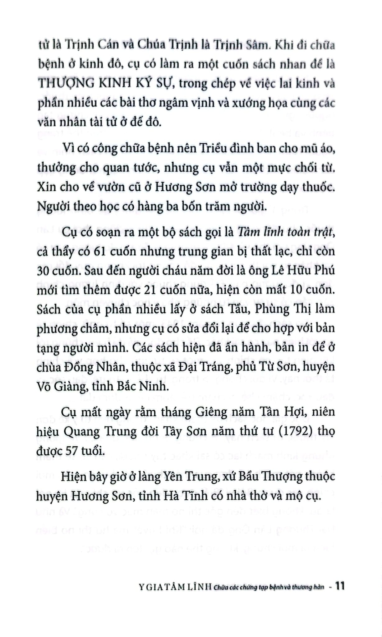 Y Gia Tâm Lĩnh - Chữa Các Chứng Tạp Bệnh Và Thương Hàn - Hải Thượng Lãn Ông