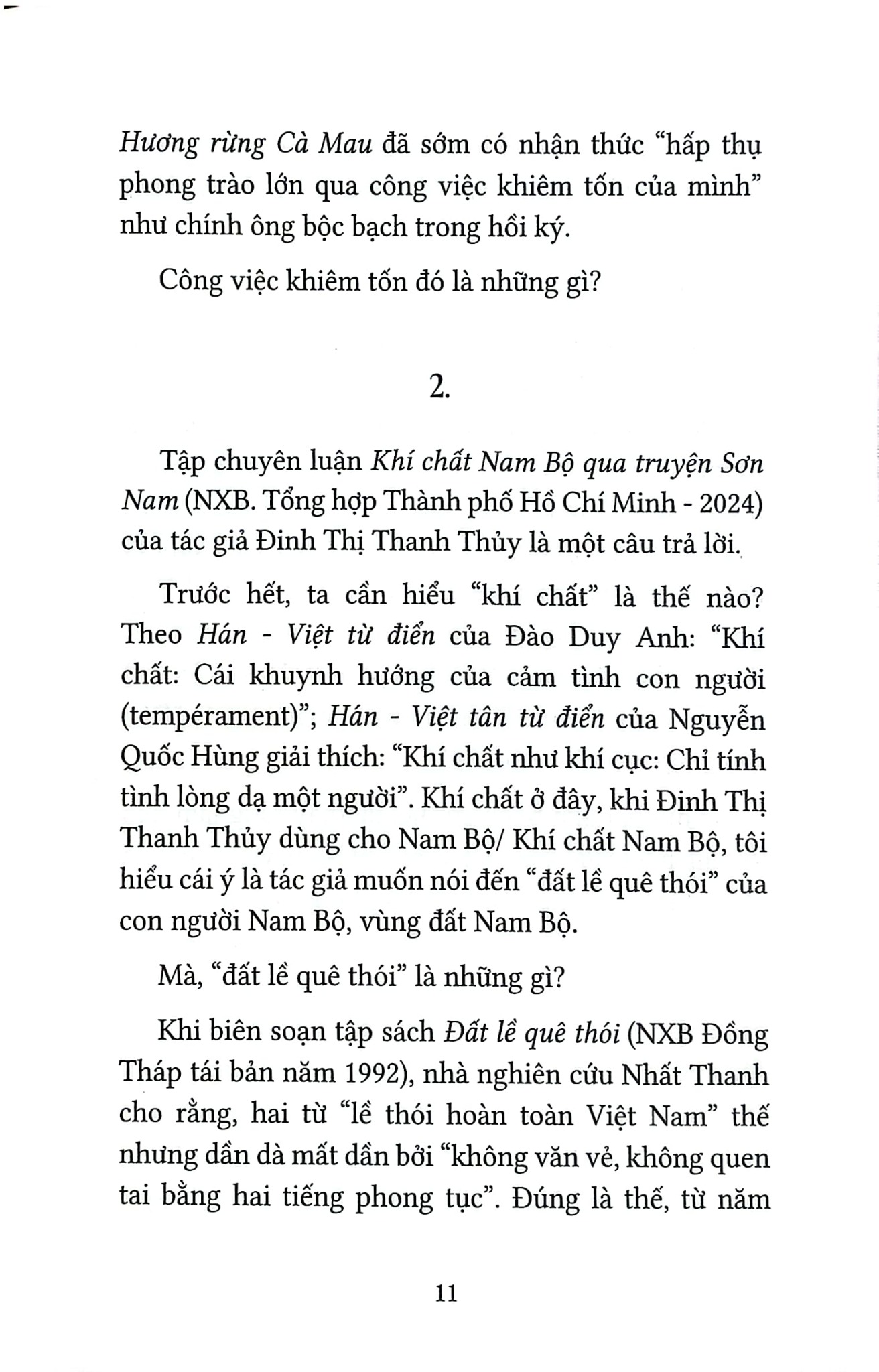 Khí Chất Nam Bộ Qua Truyện Sơn Nam - Đinh Thị Thanh Thủy