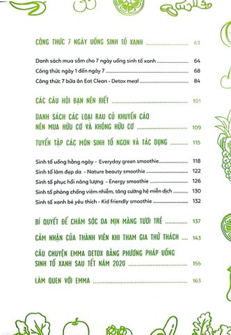 Combo 2 Quyển Green Smoothies - Giảm Cân, Làm Đẹp Da, Tăng Cường Sức Đề Kháng Với 7 Ngày Uống Sinh Tố Xanh + Eat Clean - Ăn Sạch Sống Khỏe - Emma Phạm 
