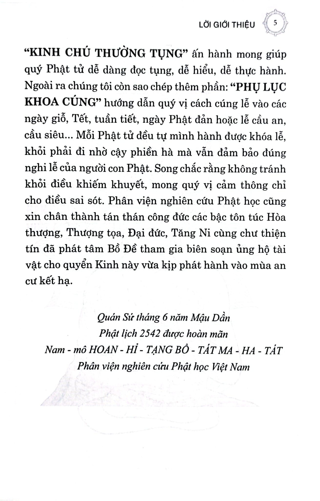 Kinh Chú Thường Tụng - Giáo Hội Phật Giáo Việt Nam
