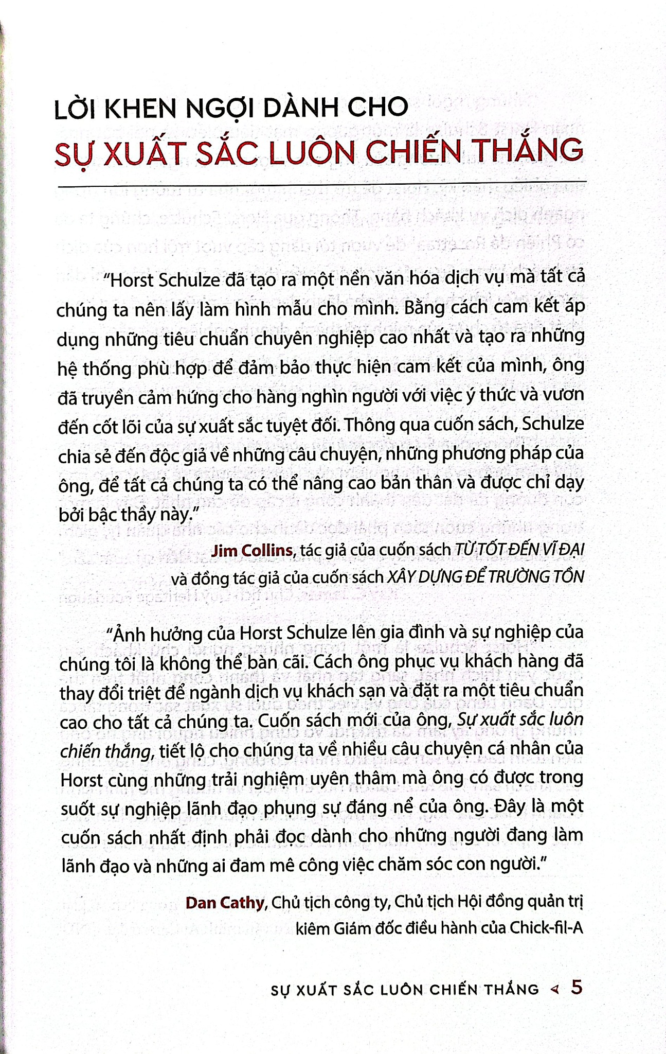 Sự Xuất Sắc Luôn Chiến Thắng - Horst Schulze