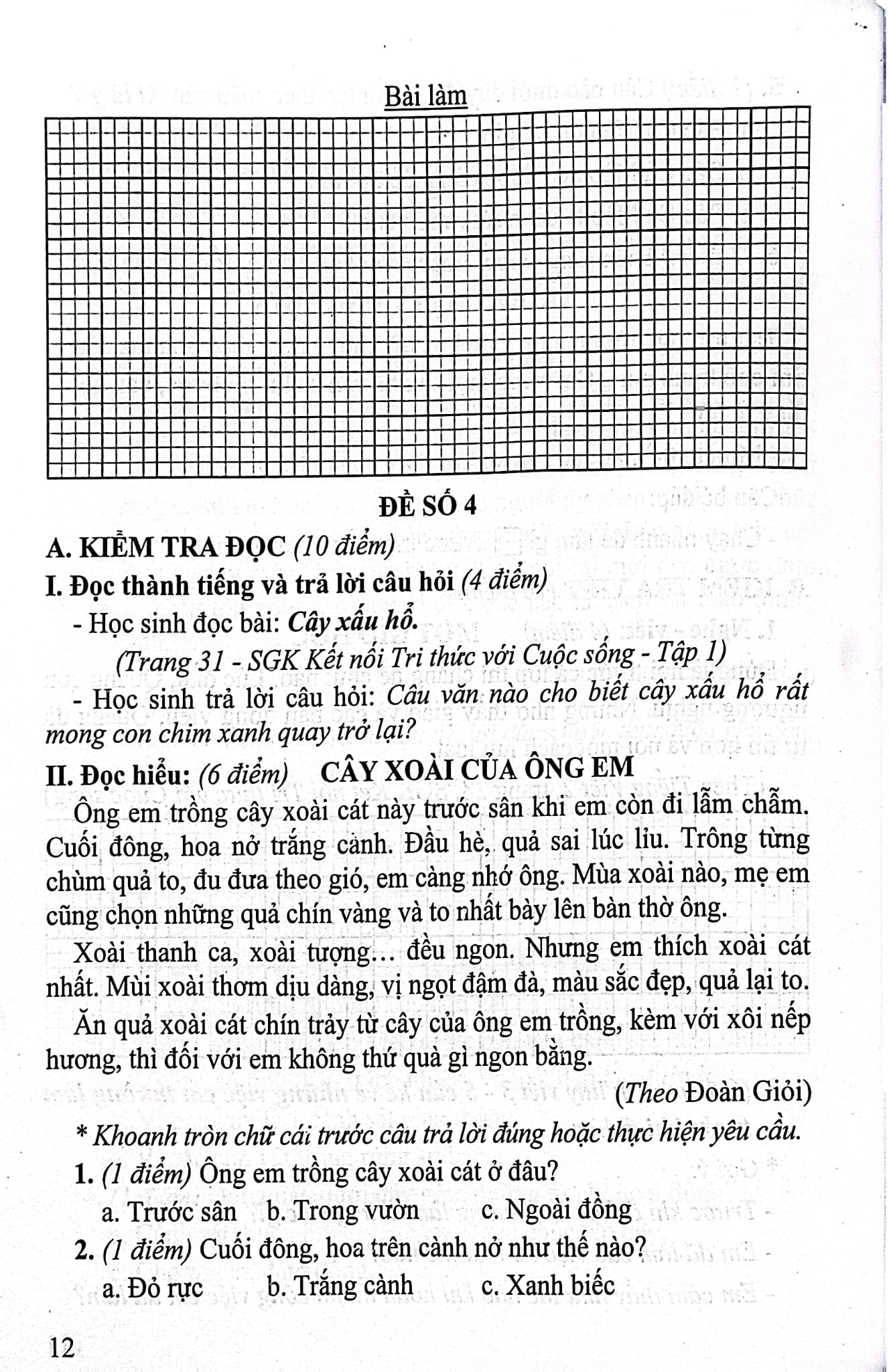 Bộ Đề Kiểm Tra Môn Tiếng Việt Lớp 2 (Bám Sát Sgk Kết Nối Tri Thức Với Cuộc Sống) - Lê Thị Nương