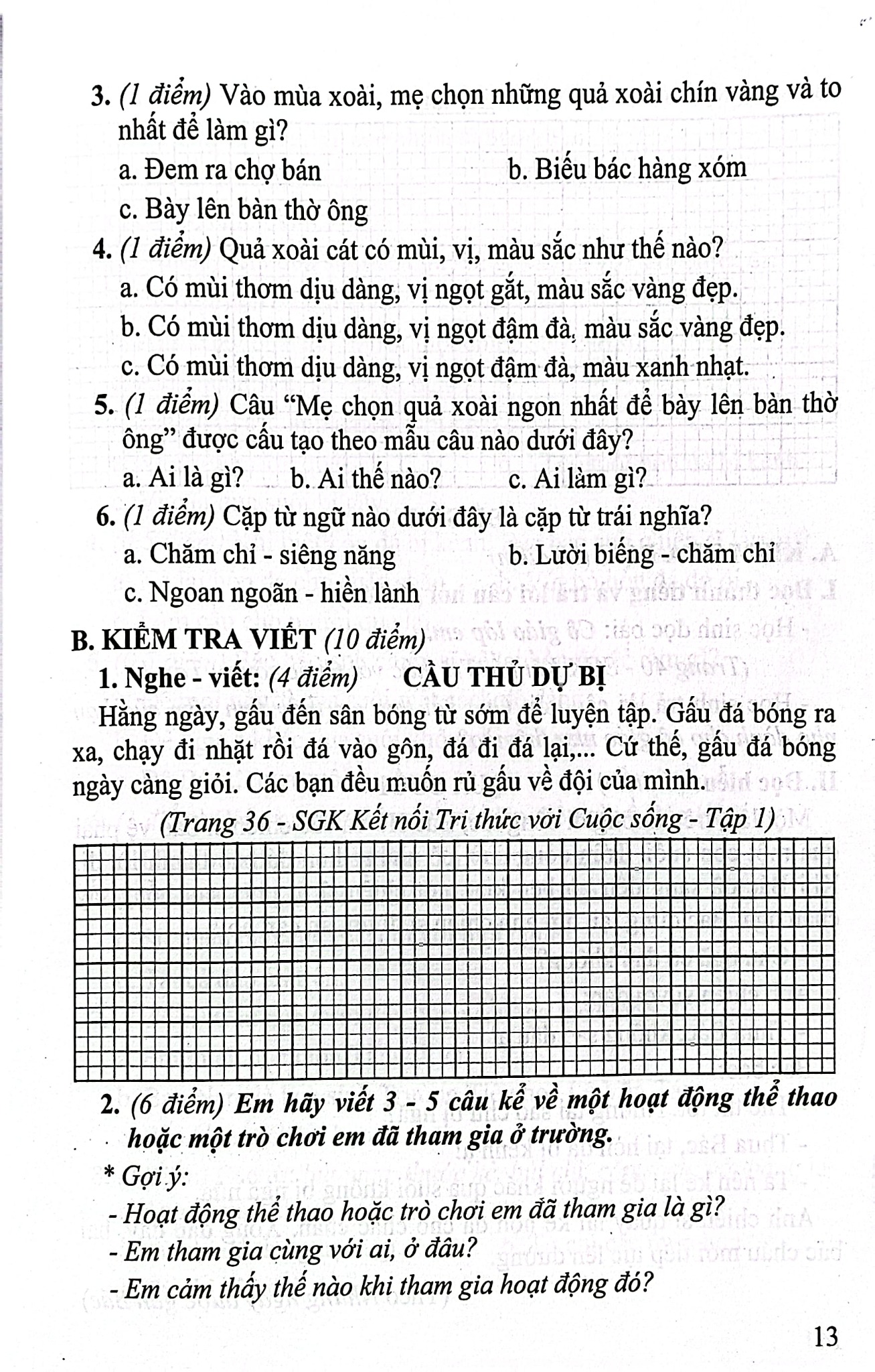 Bộ Đề Kiểm Tra Môn Tiếng Việt Lớp 2 (Bám Sát Sgk Kết Nối Tri Thức Với Cuộc Sống) - Lê Thị Nương