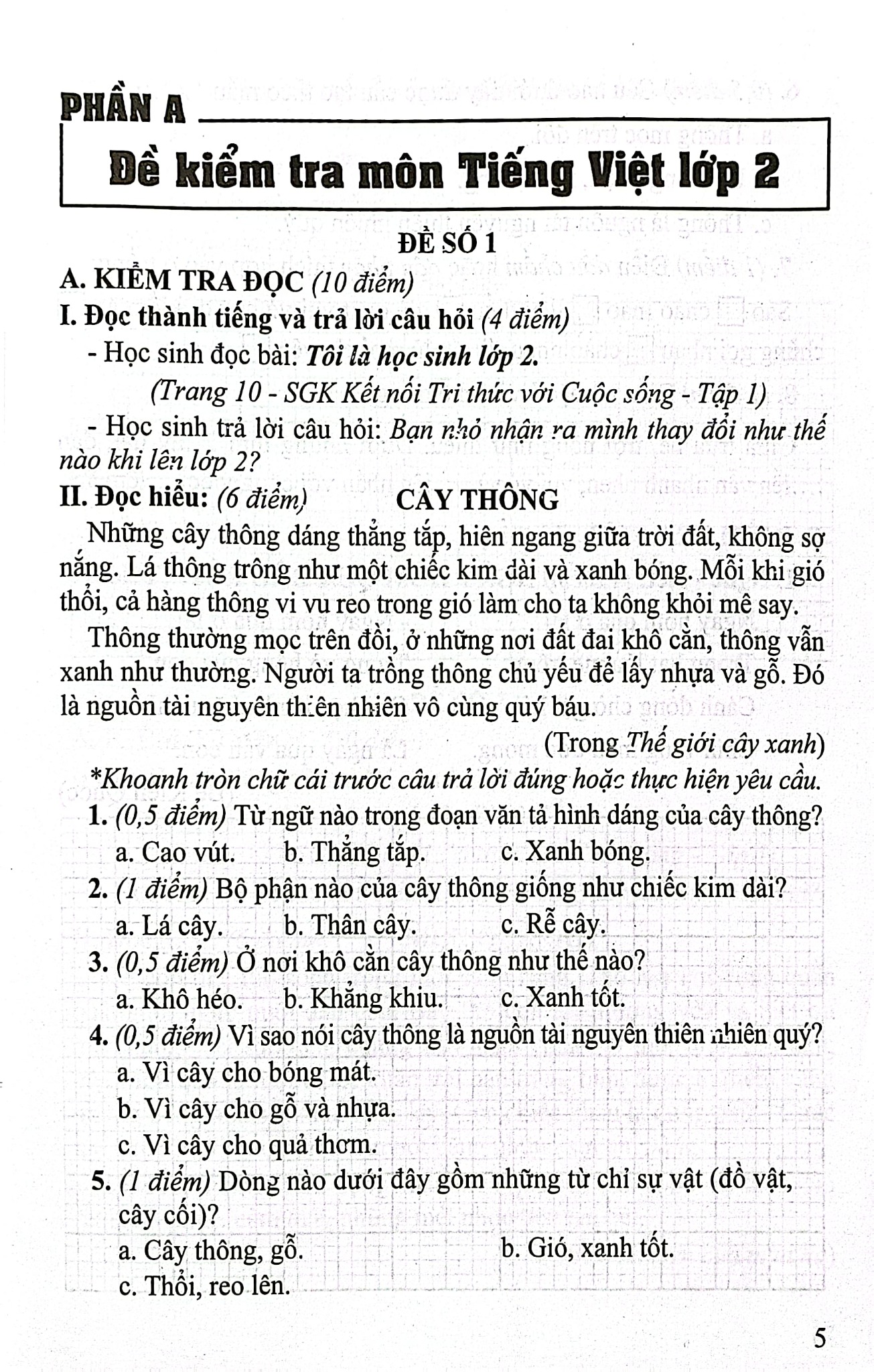 Bộ Đề Kiểm Tra Môn Tiếng Việt Lớp 2 (Bám Sát Sgk Kết Nối Tri Thức Với Cuộc Sống) - Lê Thị Nương