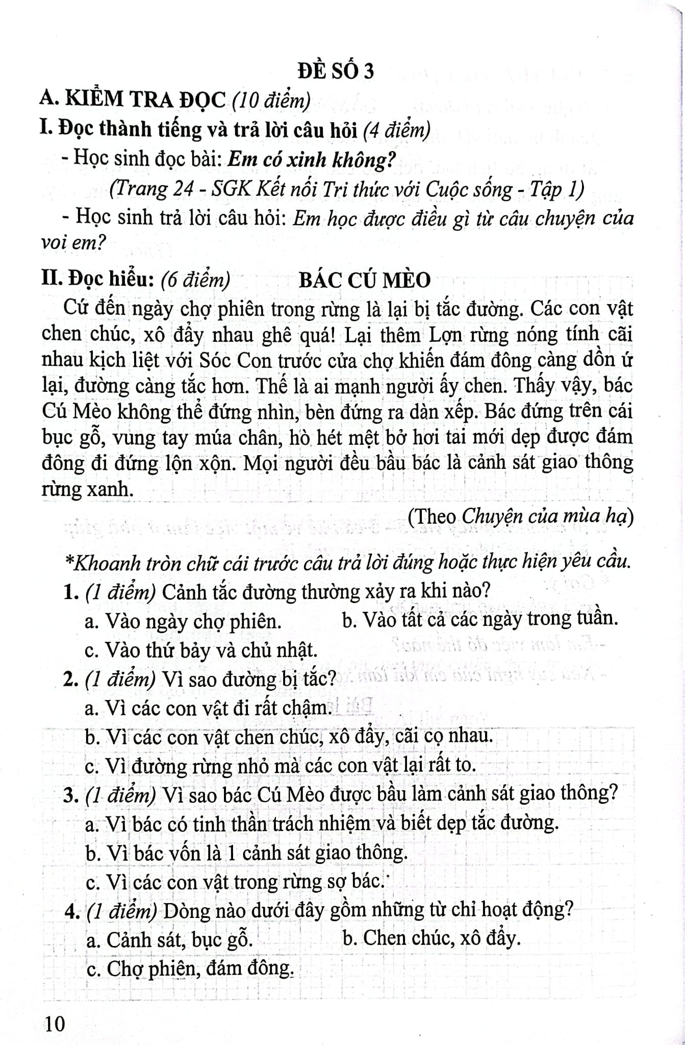 Bộ Đề Kiểm Tra Môn Tiếng Việt Lớp 2 (Bám Sát Sgk Kết Nối Tri Thức Với Cuộc Sống) - Lê Thị Nương