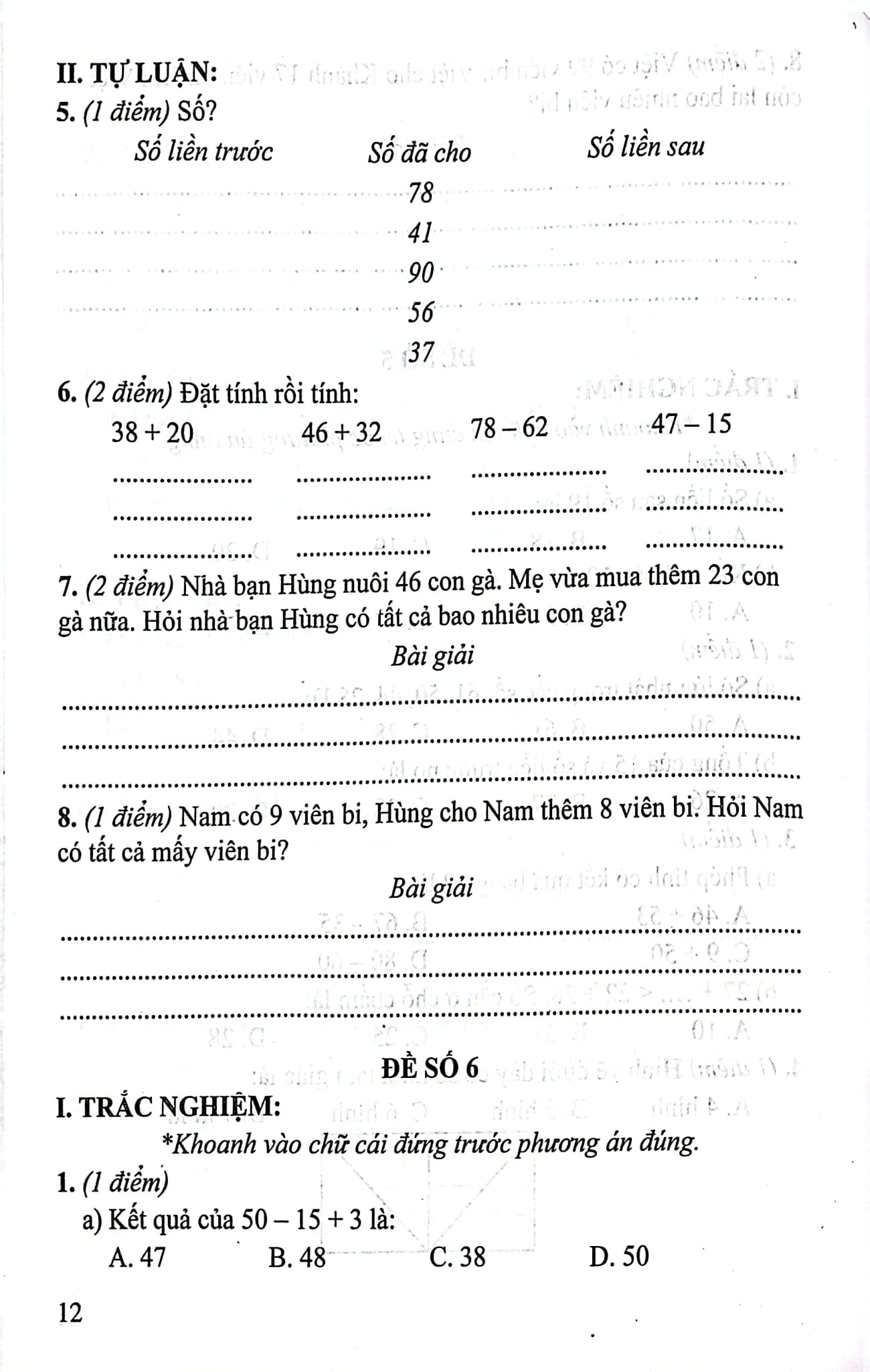 Bộ Đề Kiểm Tra Môn Toán Lớp 2 (Bám Sát Sgk Kết Nối Tri Thức Với Cuộc Sống) - Lê Thị Nương