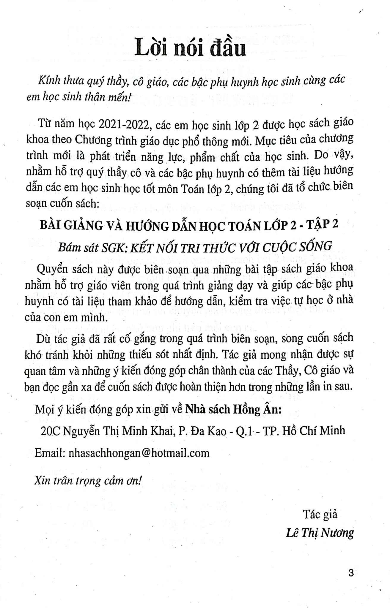 Bài Giảng Và Hướng Dẫn Học Toán 2 - Tập 2 (Bám Sát Sgk Kết Nối Tri Thức Với Cuộc Sống) - Lê Thị Nương