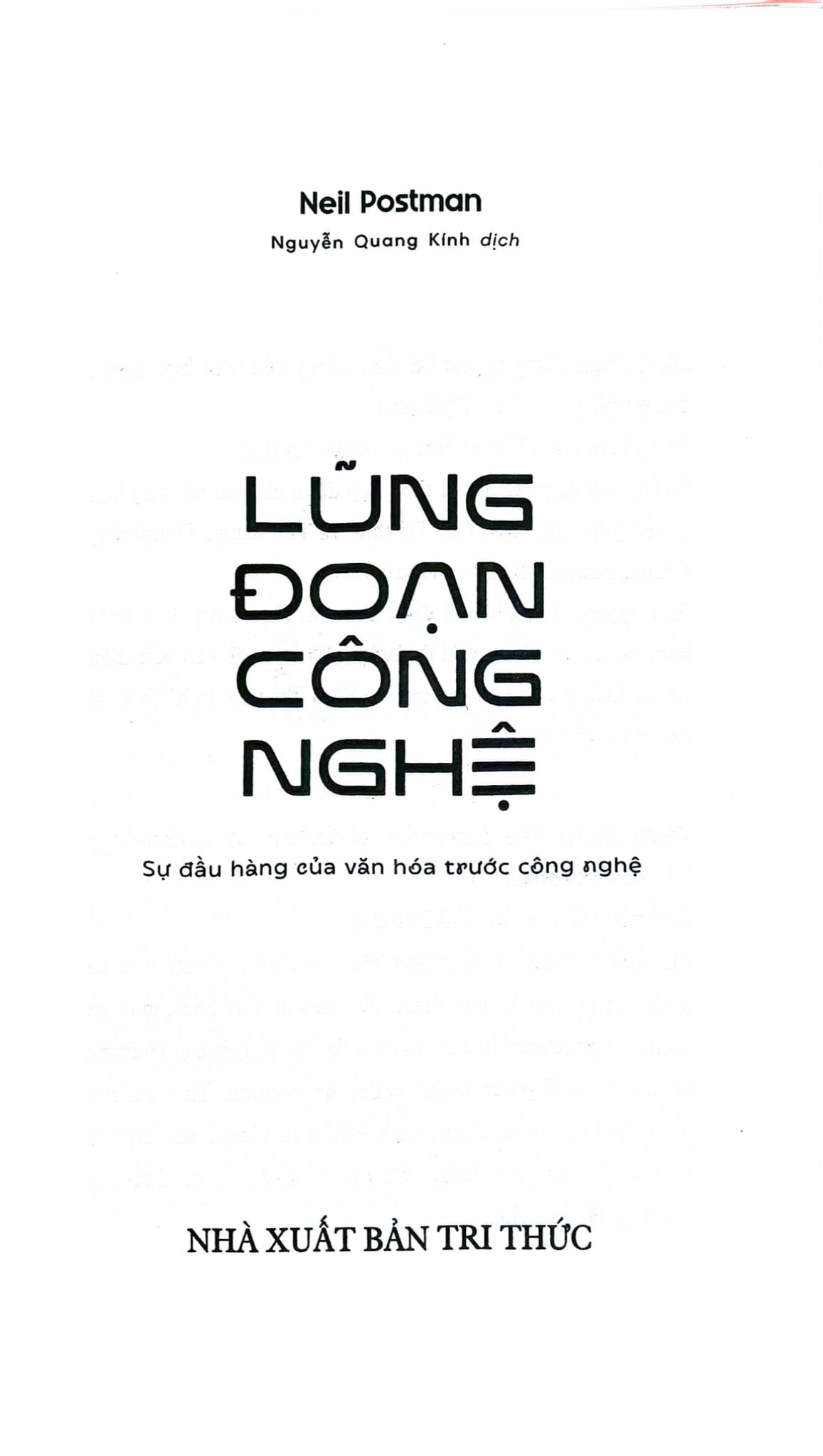 Lũng Đoạn Công Nghệ - Neil Postman