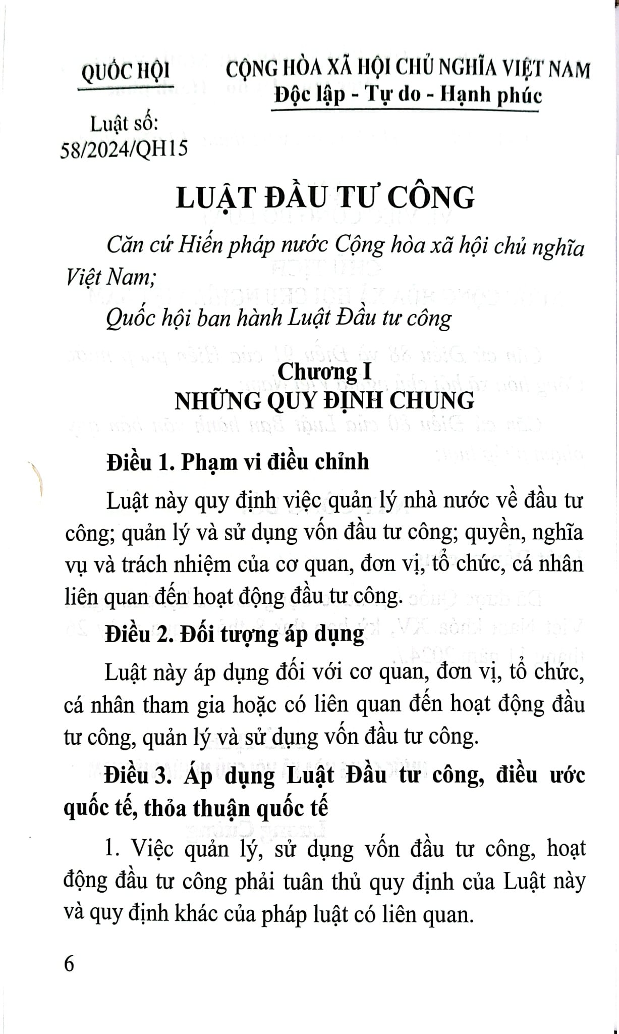 Luật Đầu Tư Công Năm 2024 (NXBLĐ) - Quốc Hội