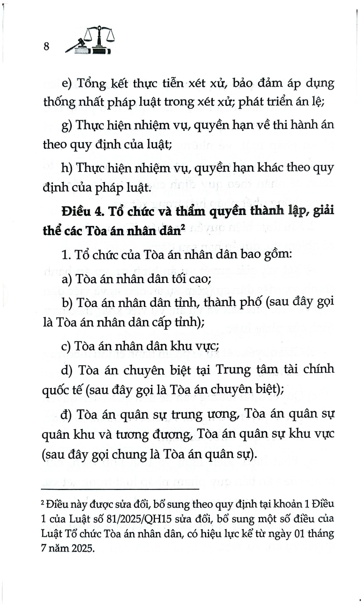 Luật Tổ Chức Tòa Án Nhân Dân Năm 2024 ( Sửa Đổi, Bổ Sung Năm 2025) (NXBLĐ) - Quốc Hội