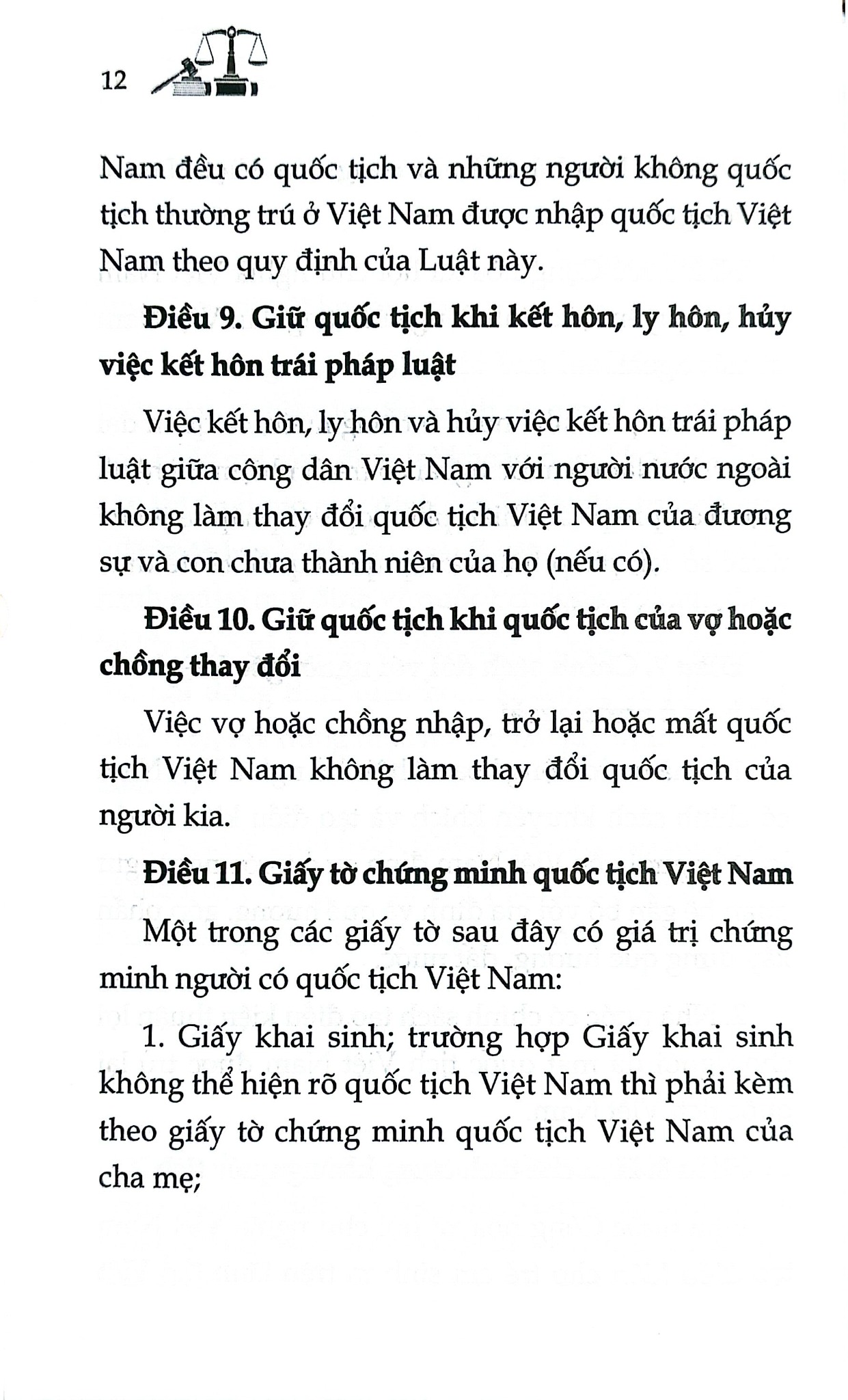 Luật Quốc Tịch Việt Nam Năm 2008  (Sửa Đổi, Bổ Sung Năm 2014, 2025 ) (NXBLĐ) - Quốc Hội