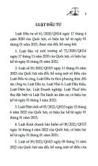 Luật Đầu Tư Năm 2020 ( Sửa Đổi, Bổ Sung Năm 2020,2022,2023,2024,2025) (DH) - Quốc Hội