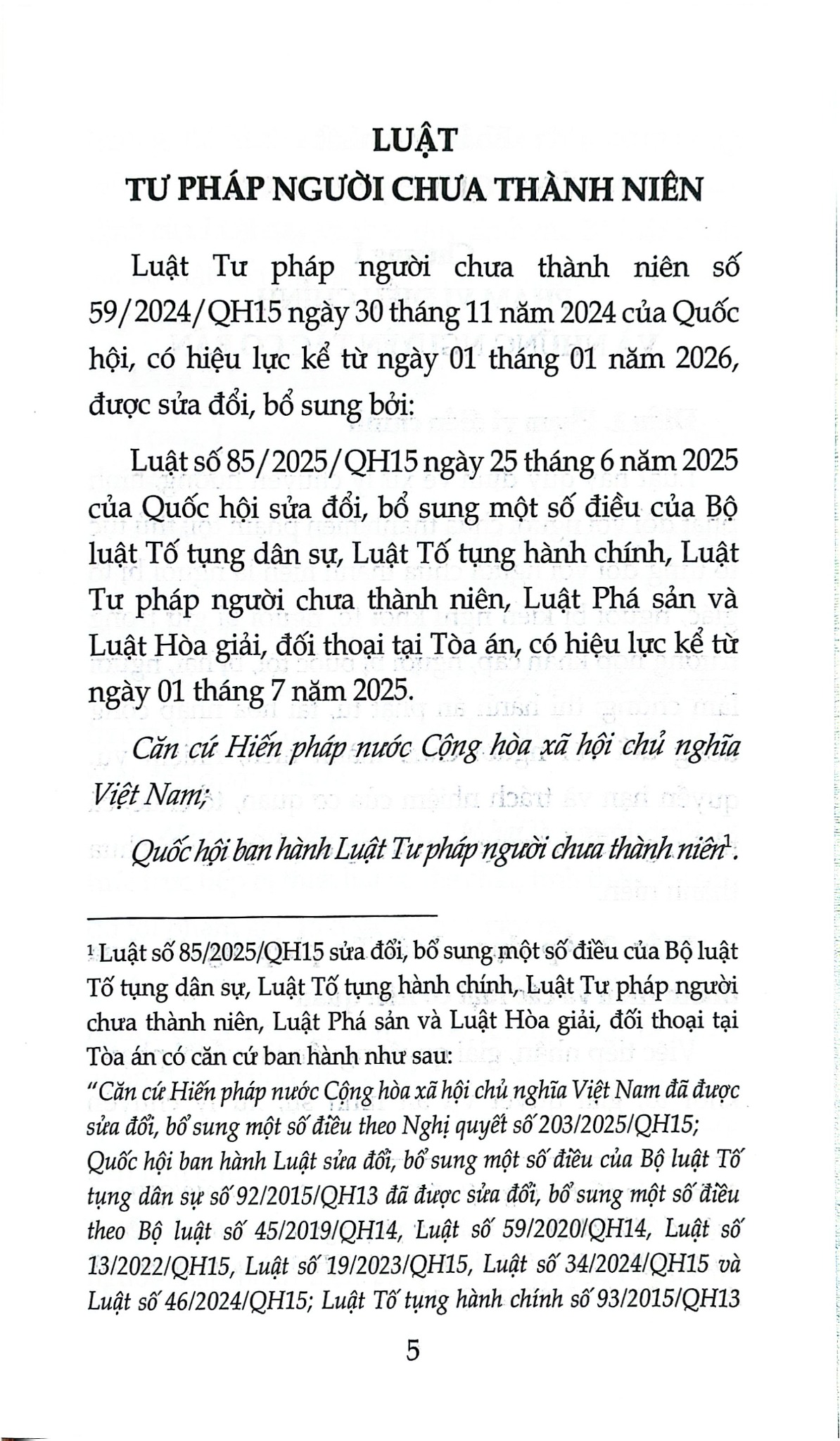 Luật Tư Pháp Người Chưa Thành Niên Năm 2024 (Sửa Đổi, Bổ Sung Năm 2025) (NXBLĐ) - Quốc hội