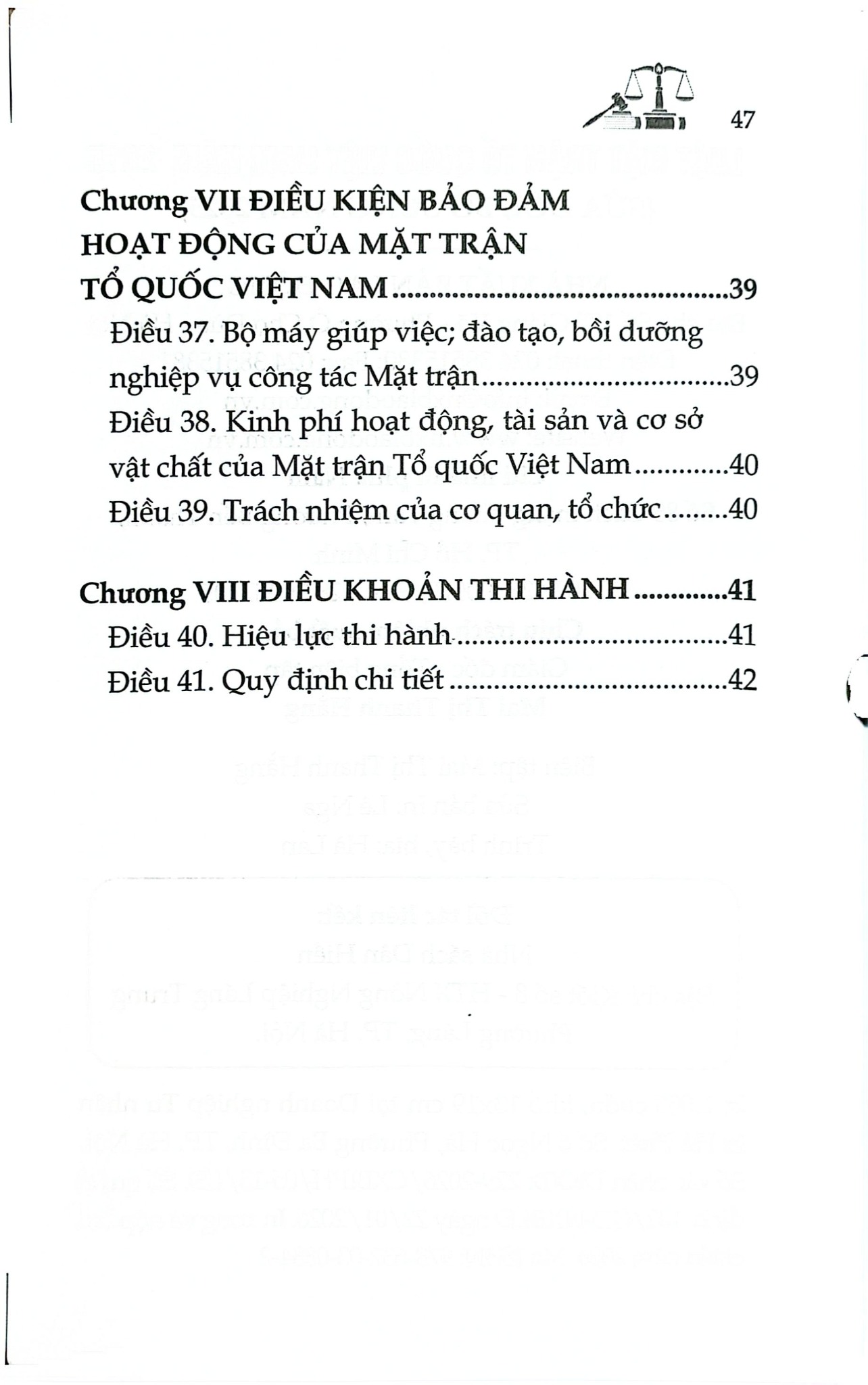 Luật Mặt Trận Tổ Quốc Việt Nam Năm 2015 ( Sửa Đổi, Bổ Sung Năm 2025) (NXBLĐ) - Quốc Hội
